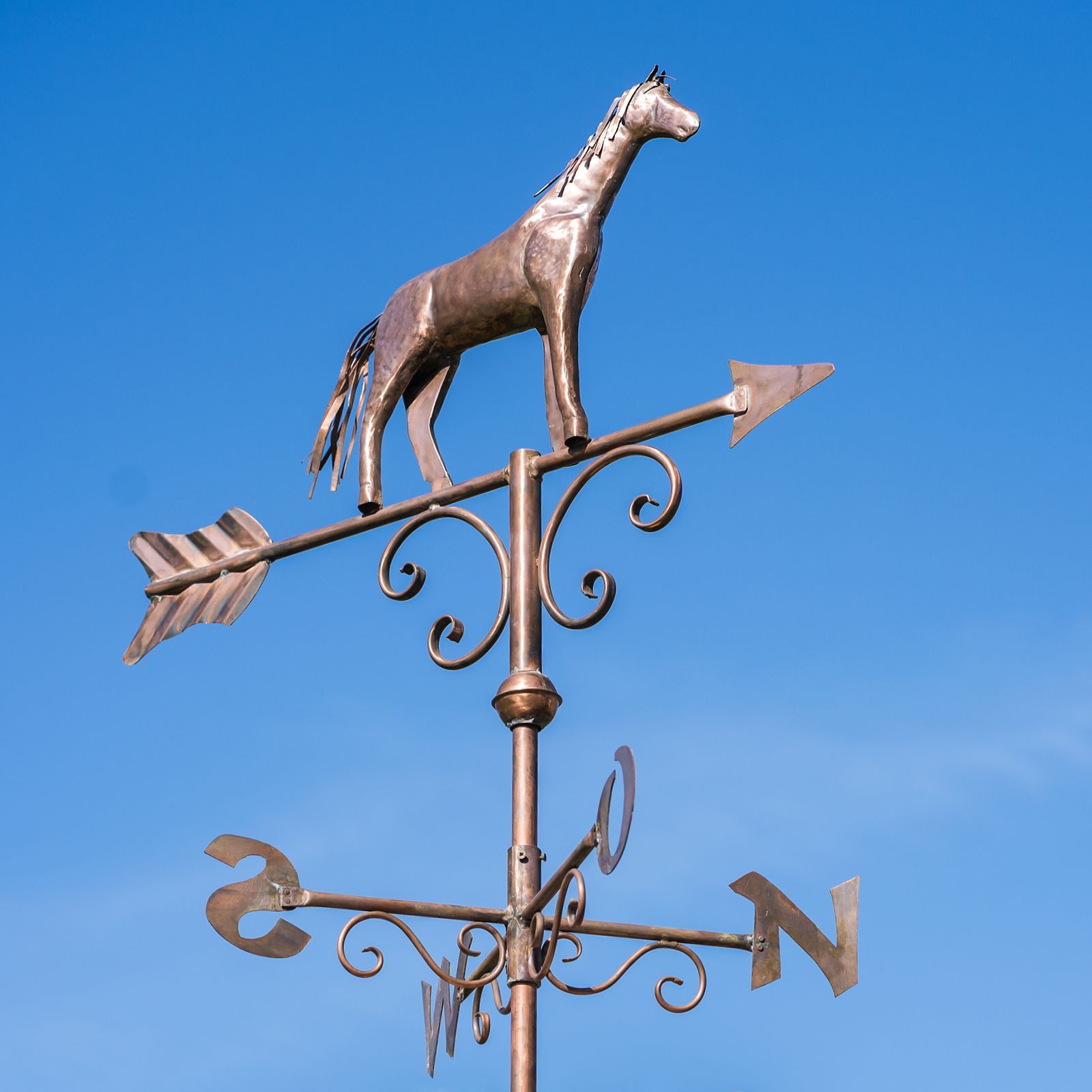 Wetterfahne Pferd aus Kupfer (handgedengelt)