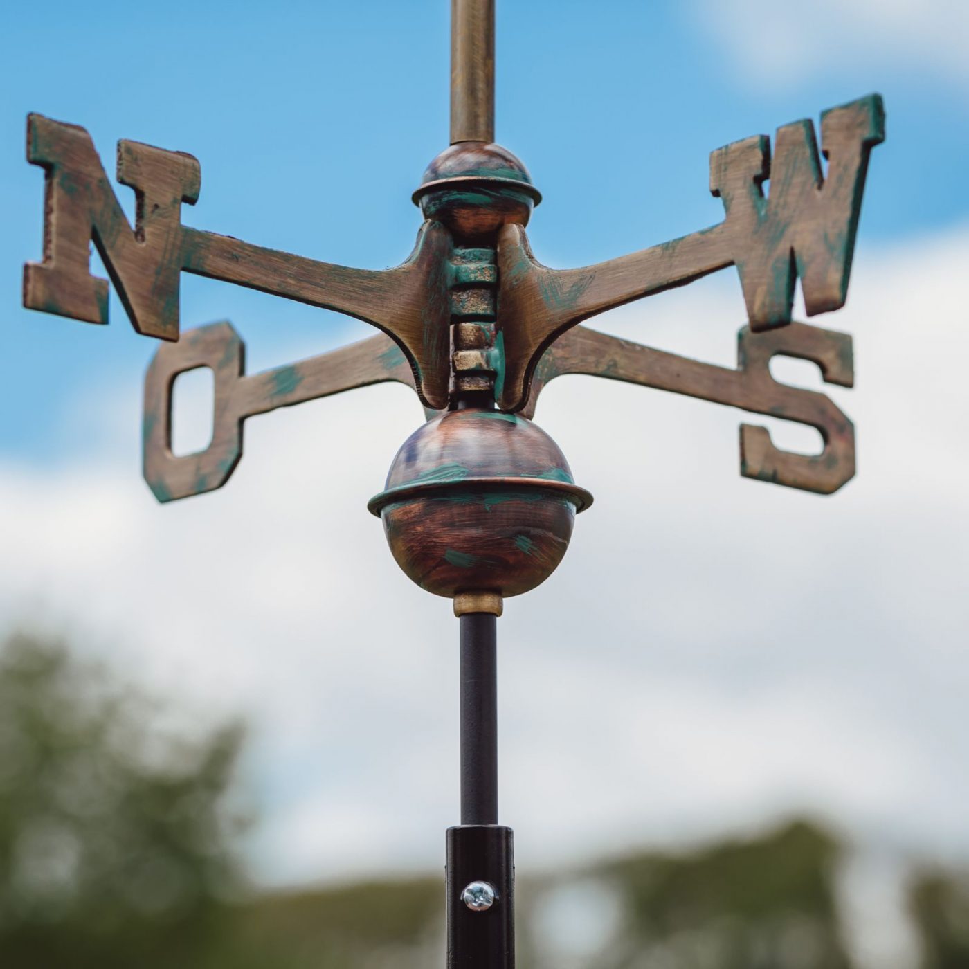 Large Weather Vane 801 - crowing weathercock made of copper