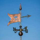 Große Wetterfahne 188 - Banner aus Kupfer mit Lilienmotiv - Windrichtungsanzeiger, Windfahne