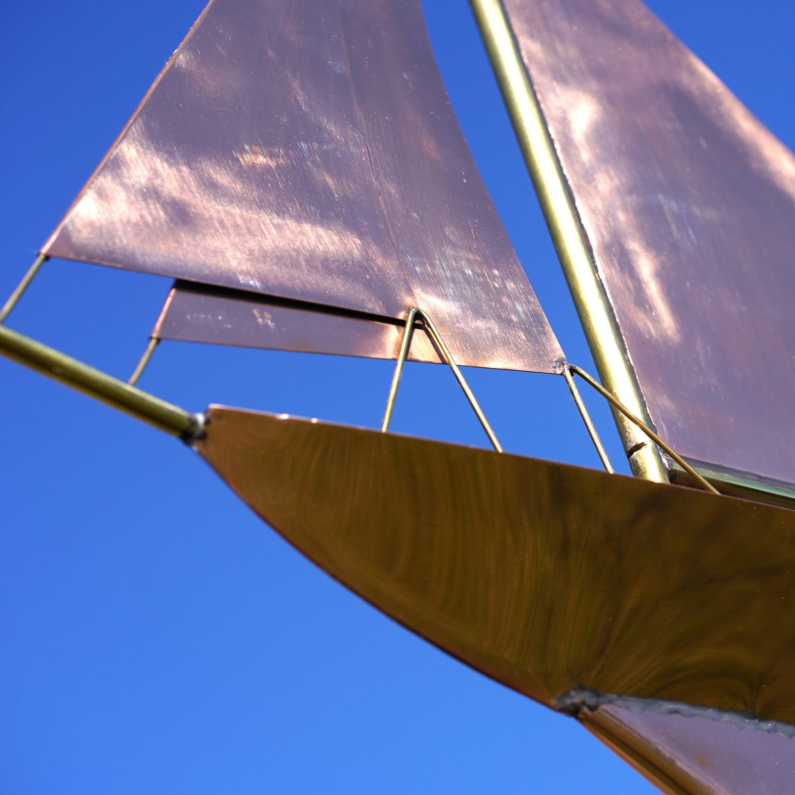 Wetterfahne Segelboot Segelschiff aus Kupfer