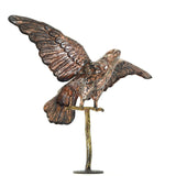 Gartenskulptur Adler aus Kupfer mit Ständer