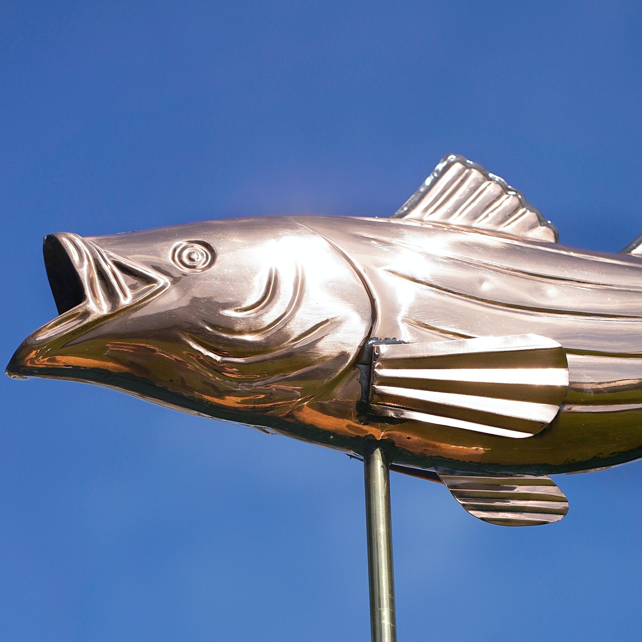 Große Wetterfahne Fisch Forelle aus Kupfer