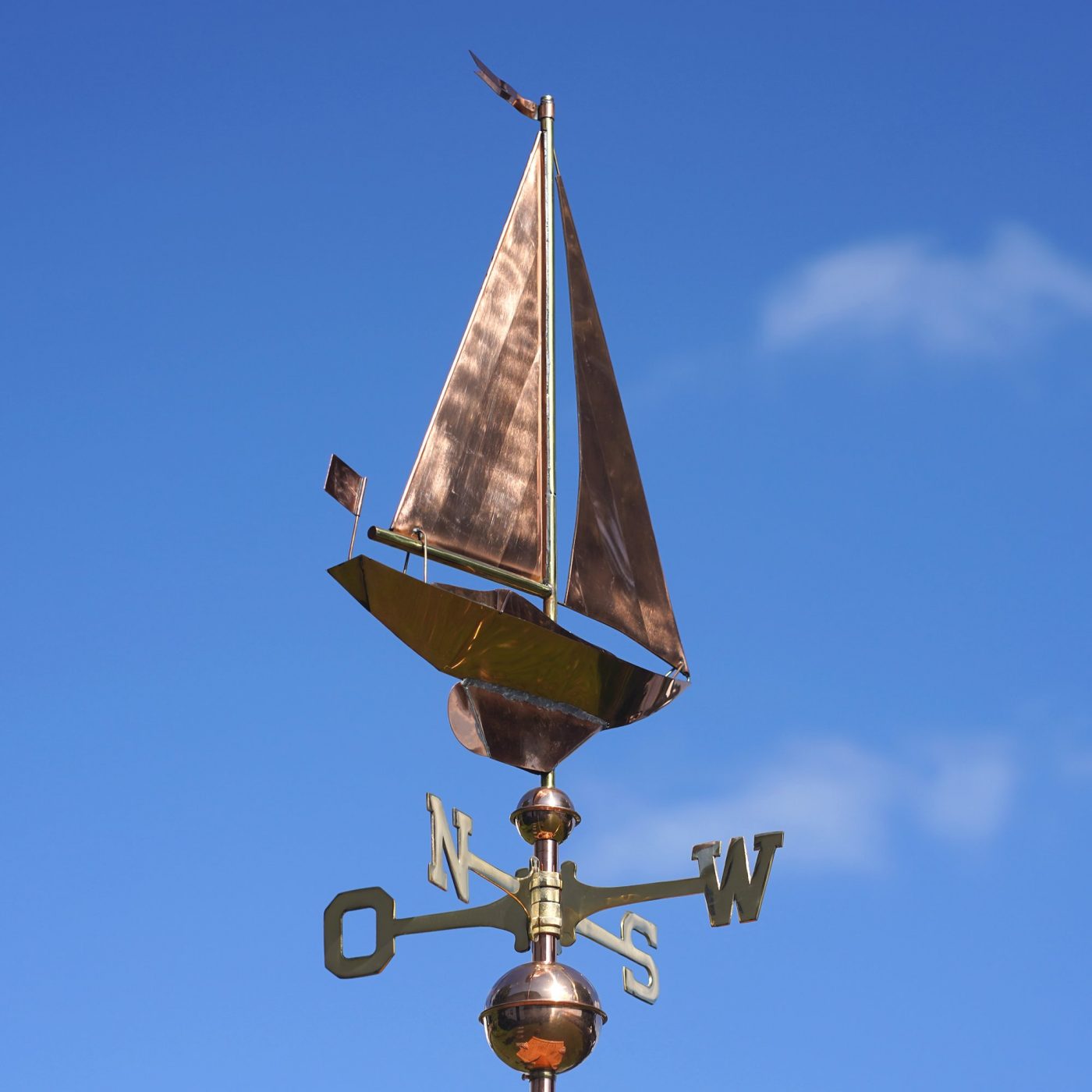 Large Weather Vane 134 - Sailing Ship / Sailboat made of Copper