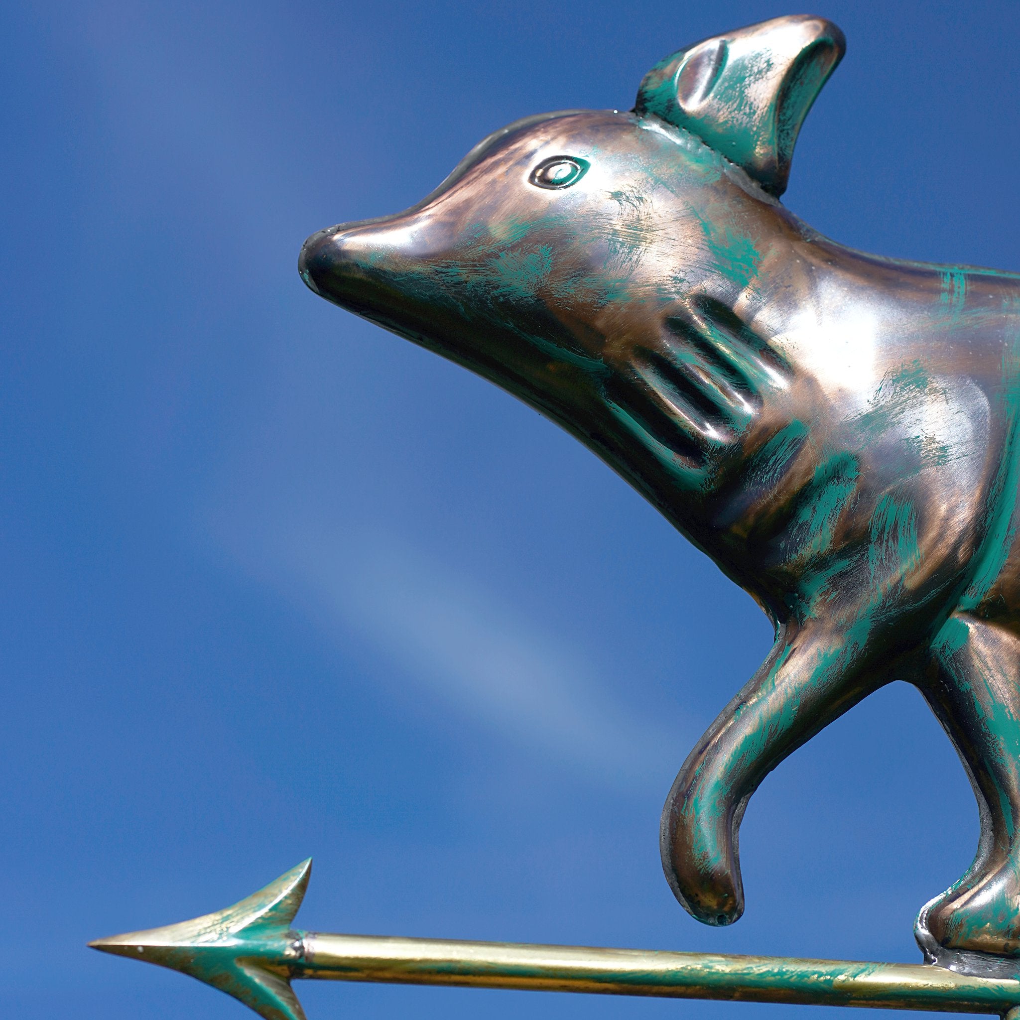 Hochwertige Wetterfahen Fuchs Tiermotiv aus Kupfer