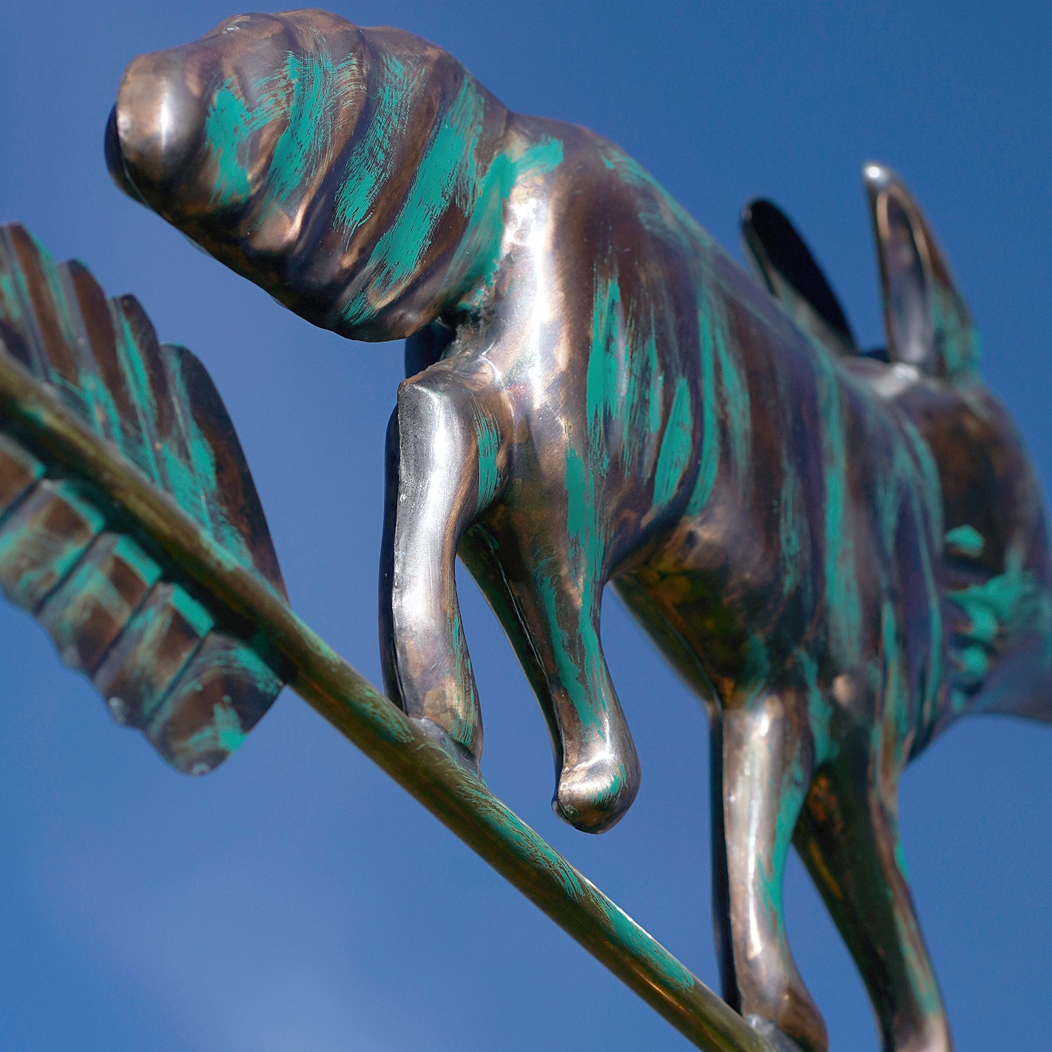 Hochwertige Wetterfahen Fuchs Tiermotiv aus Kupfer