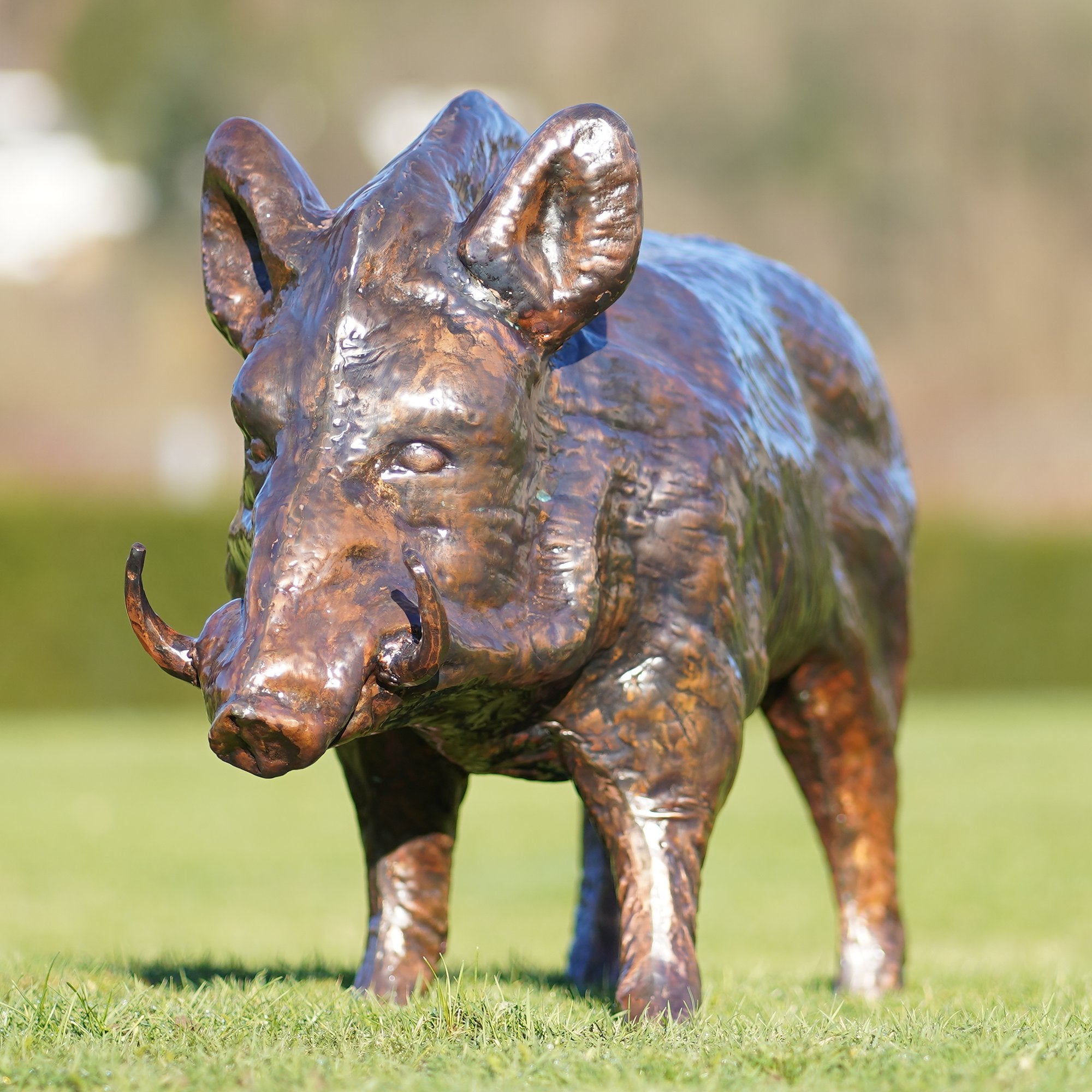 Kupferskulptur für den Garten -Wildschwein Statue