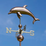 Wetterfahne Delfin aus Kupfer fürs Dach
