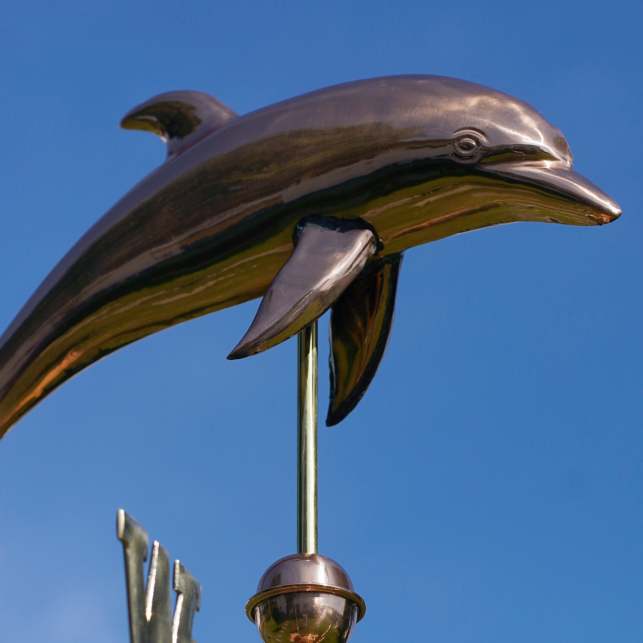 Dachschmuck Delfin Meerestier aus Kupfer