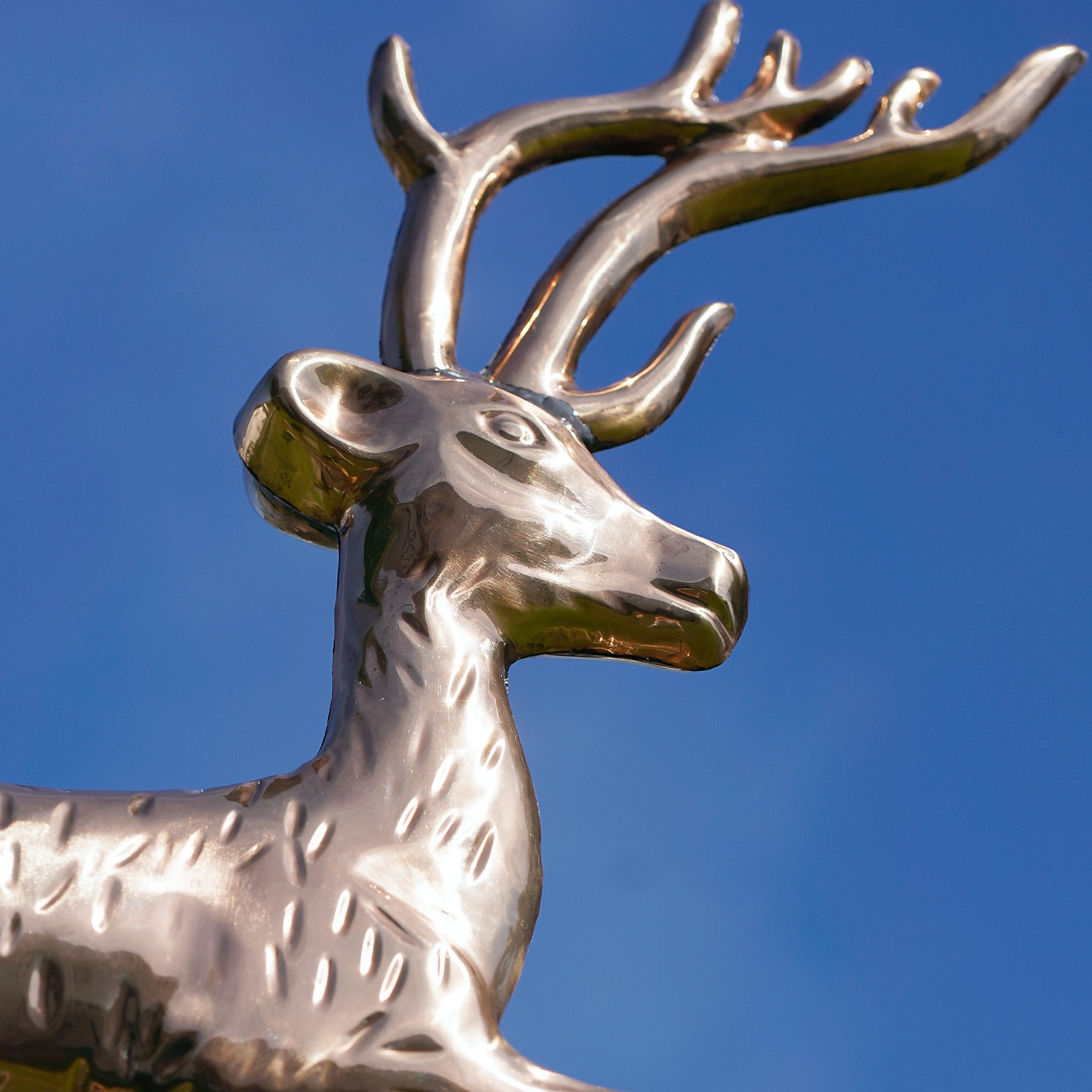 Kupfer Wetterfahne Hirsch Jagdmotiv Geweih