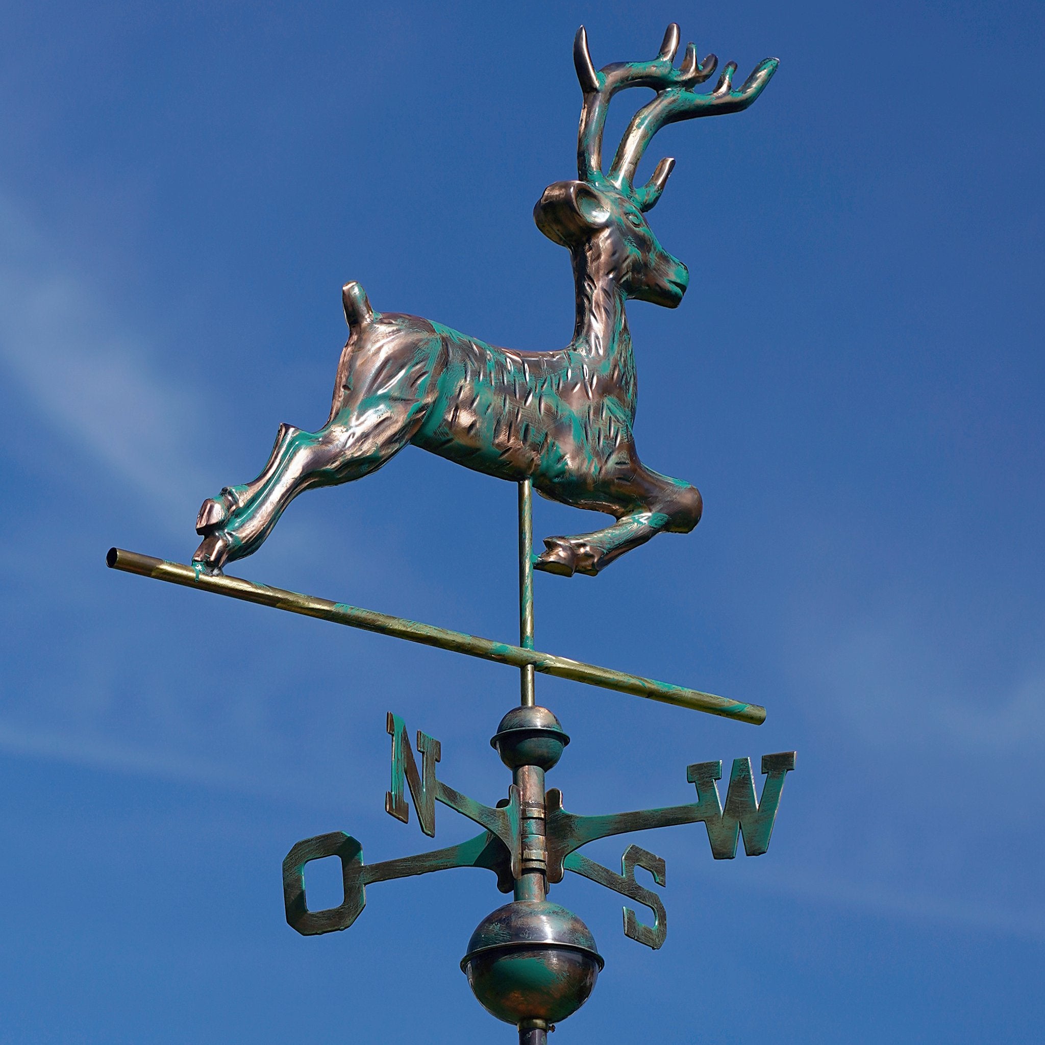 Kupfer Wetterfahne Hirsch Jagdmotiv veredelt Jagdhütte Geschenk