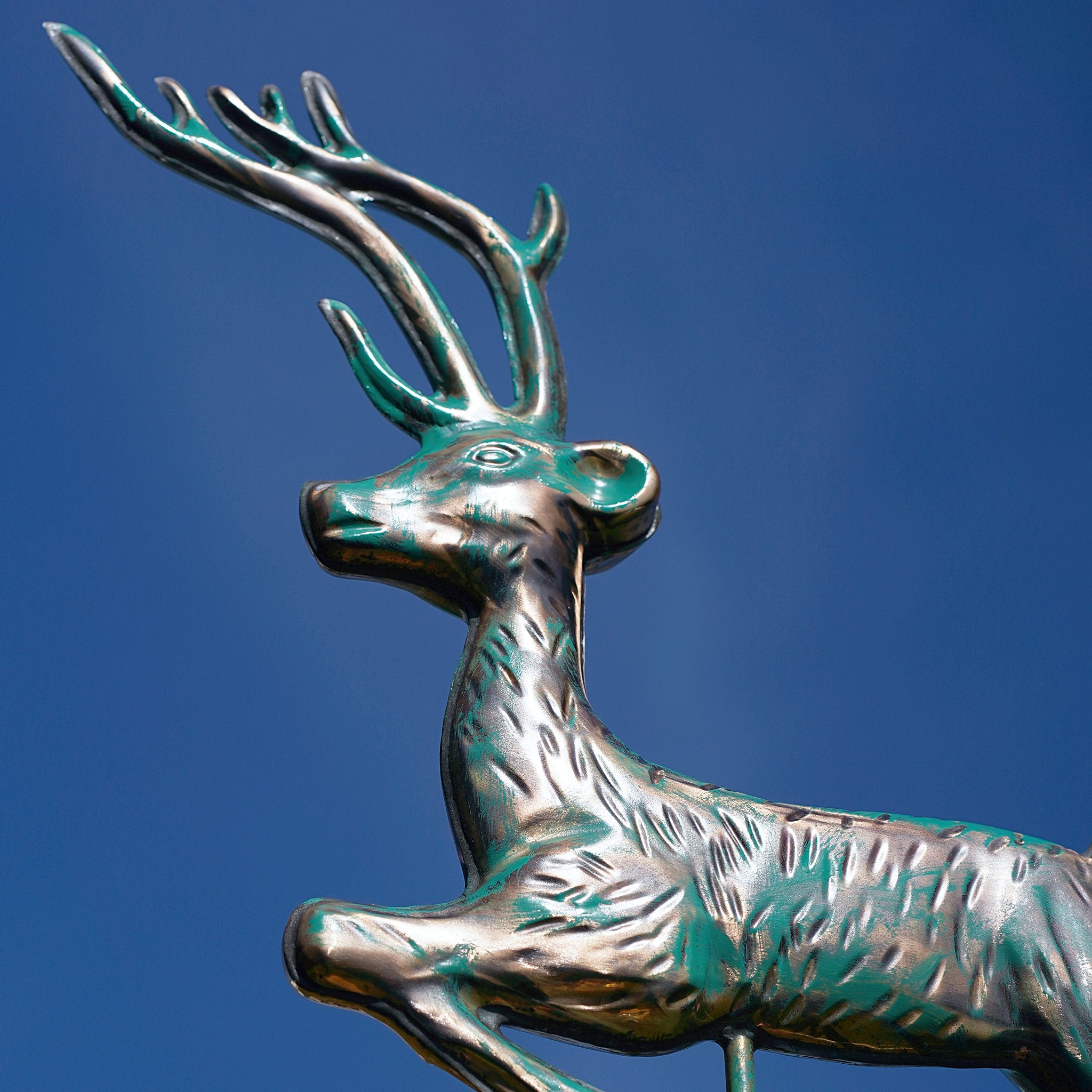 Kupfer Wetterfahne Hirsch Jagdmotiv veredelt Jagdhütte Geschenk