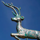 Kupfer Wetterfahne Hirsch Jagdmotiv veredelt Jagdhütte Geschenk