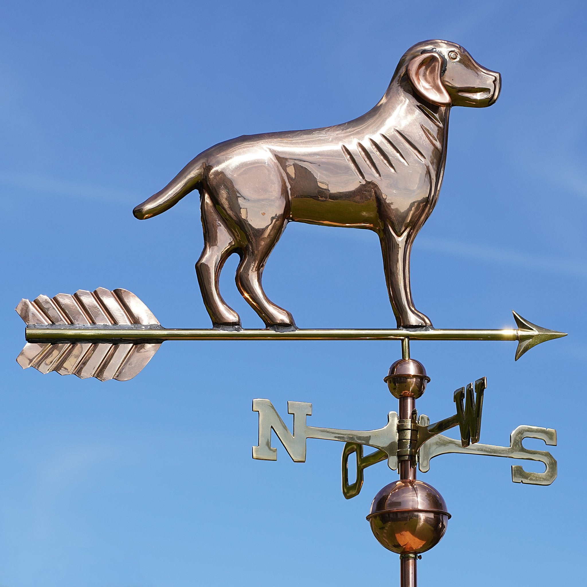 Wetterfahne Hund aus Kupfer Geschenkidee fürs Haus Labrador
