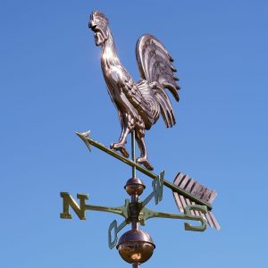 Girouette en cuivre coq qui hurle - Good directions - Drapeaux décoratifs